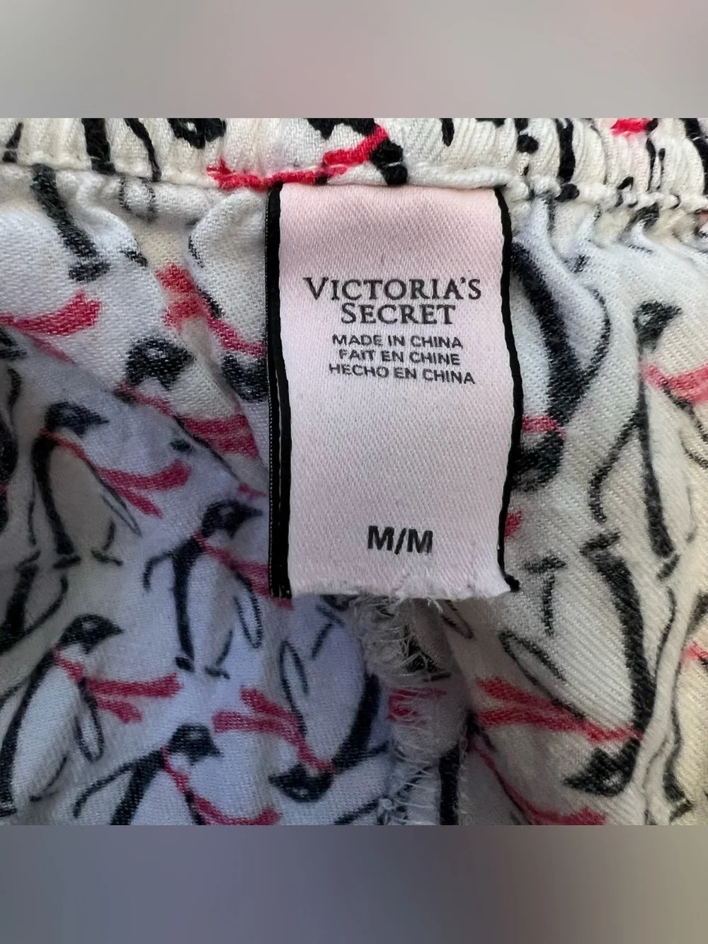 Victorias Secret Size Medium Cotton Modal Penguin Sleep Pajama Pants Nap Night